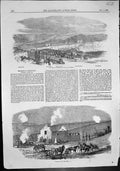 Old Print Siege Sebastopol Valley Inkerman Ruined Cottage Sebastopol 1854 19th