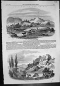 Old Antique Print Crimea Alouchta Tchoufout-Kaleh Willibald Richter 1856 19th
