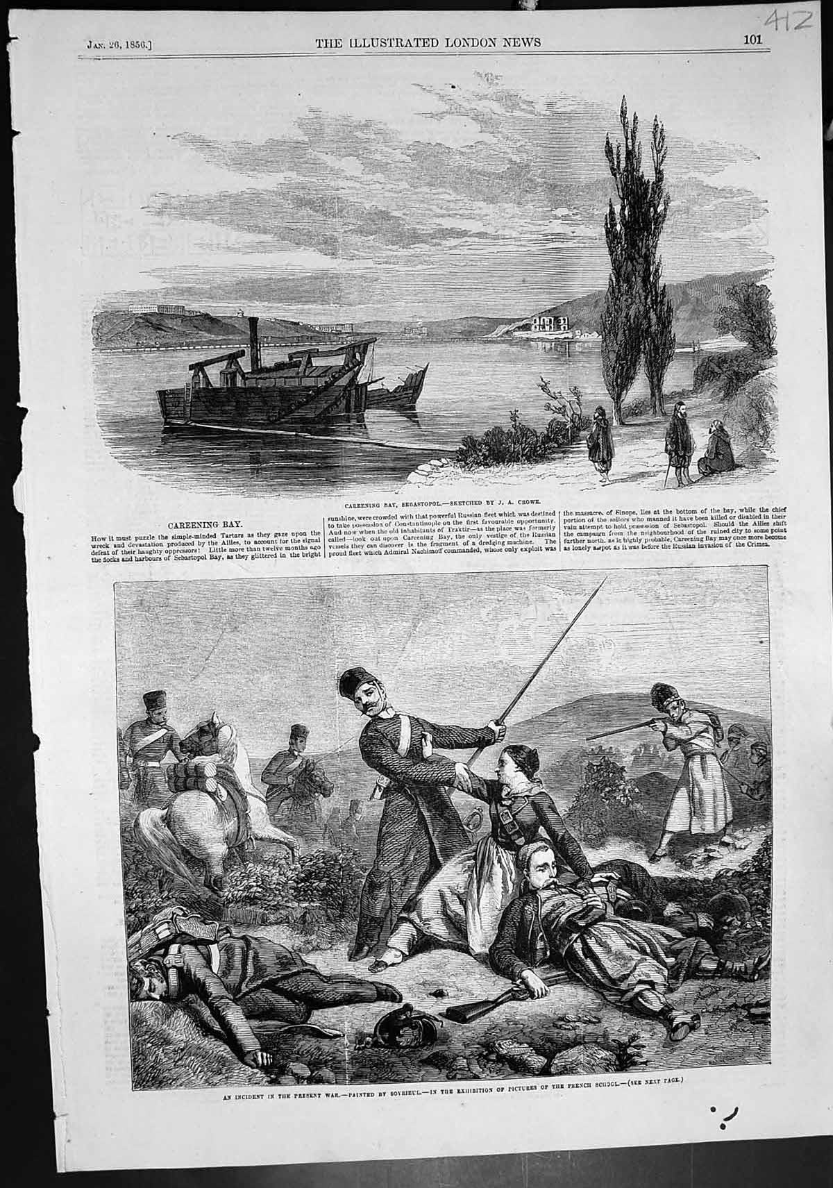 Old Careening Bay Sebastopol Incident War Sovrieul French School 1856 Victorian