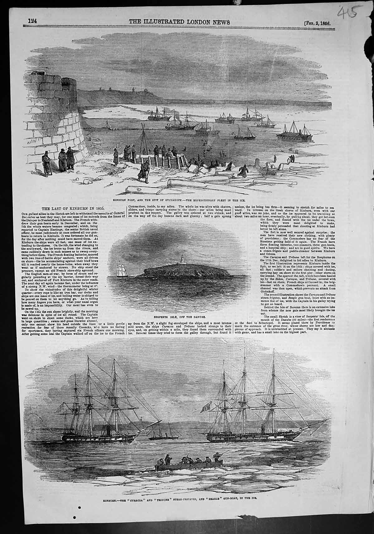 Old Kinburn Fort Spit Otchakoff Curacoa Tribune Frigate Beagle Ice 18 Victorian