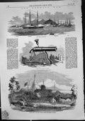 Antique Old Print Burmah War Capture Martaban Gun Field Hospital Rangoon 1852