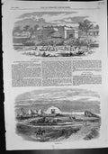 Antique Old Print Mhow Fort Indian Railway Water Tank Barwarie Defended 1858