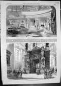 Original Old Antique Print Tomb Napoleon Sarcophagus Crypt Entrance Crypt 1853