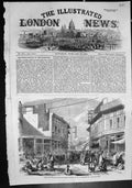 Antique Print Street Bazaar Peshawur Town Between Afghanistan Punjaub 1858 19th
