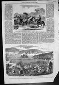Antique Old Print Goorkahs Maharajah Goruckpore Constructing Barracks 1858 19th