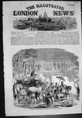 Antique Old Print Mussulman Marriage Procession India Horses Elephants 1858