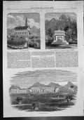 Old Print Mhow India Fort Station Church Tomb Sergeant Major Lilley 1863 19th