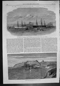 Antique Print Great Malan Coast Mekran Kirkham Assaye Telegraph Cable 1863 19th