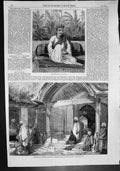 Antique Old Print Maharajah Jeypoor Entrance Mosque Islamabad Cashmere 1859