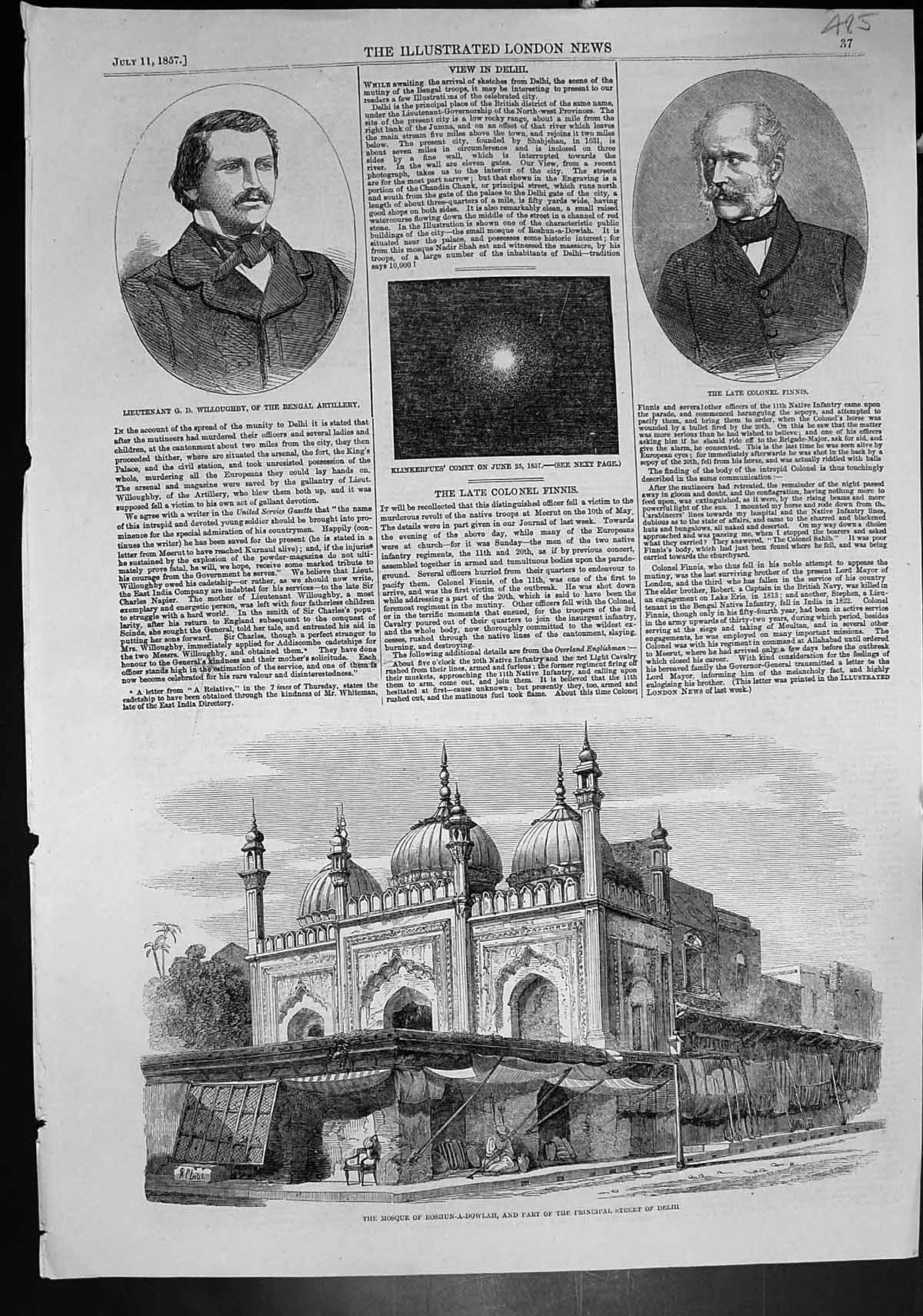 Old Mosque Roshun A Dowlah Street Delhi Col Finnis Lieut Willoughby18 Victorian