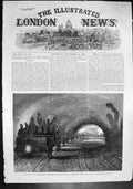 Old Print Trial Trip Metropolitan Underground Railway Portland Road 1862 19th