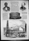 Antique Old Print Henri Mouhot Naturalist Demolition Hungerford Market 1862