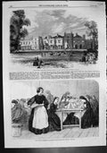 Old Print Panshanger House Hertord Girls Making Cartridges Woolwich 1862 19th