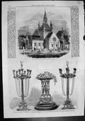 Antique Old Print Whippingham Church Osborne Testimonials Thomas Gibson 1862