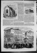 Antique Print German Church Islington Chairing John Arnott Cork Mayor 1862 19th