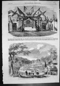 Old Antique Print Entertainment Lord Elphinstone Bombay Gov Railways 1859 19th