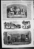 Old Print Burns Centenary Cottage Ayr Tam O Shanter Tavern Room Born 1859 19th