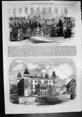 Antique Print Dynevor Castle Carmarthenshire Colours Countess Eglinton 1859