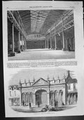 Antique Old Print Salisbury New Market Aldershott New Market Exterior 1859 19th