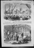 Antique Old Print Sing Song Piejon Hong Kong Interior Mat Shed Hong Kong 1857
