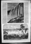 Antique Old Print Horseshoe American Falls Niagara Trowel Prince Wales 1860