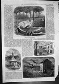 Antique Print Eton College Railway Station Georgia Plate Herdman Grey 1861 19th