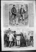 Antique Print New York Firemen Zouaves War News Flagstaff Kew Gardens 1861 19th