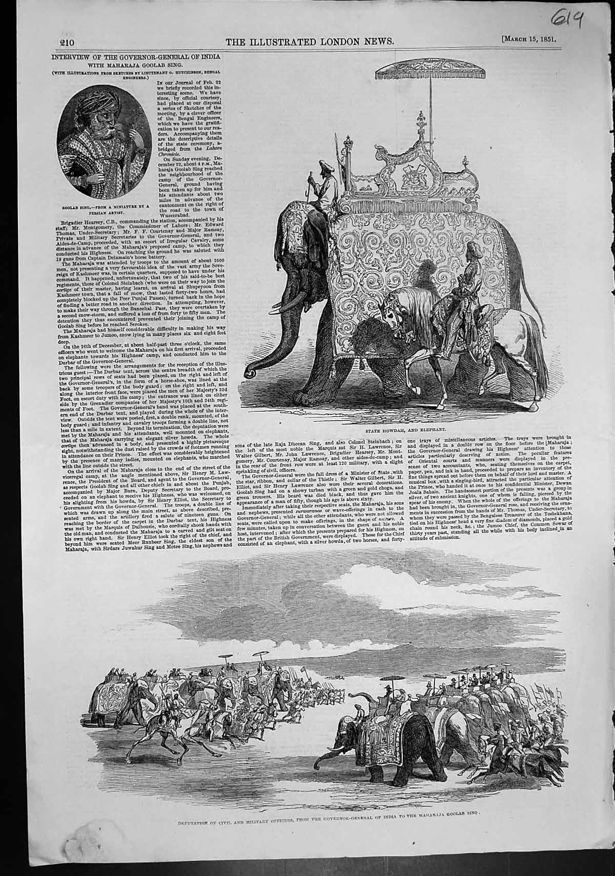 Old Maharajah Goolab Sing State Howdah Elephant Lord Duncan Bath1851 Victorian