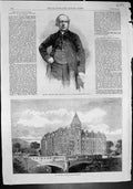 Old Print Rev Charles Prest Imperial Hotel Great Malvern Rosas Comet 1862 19th