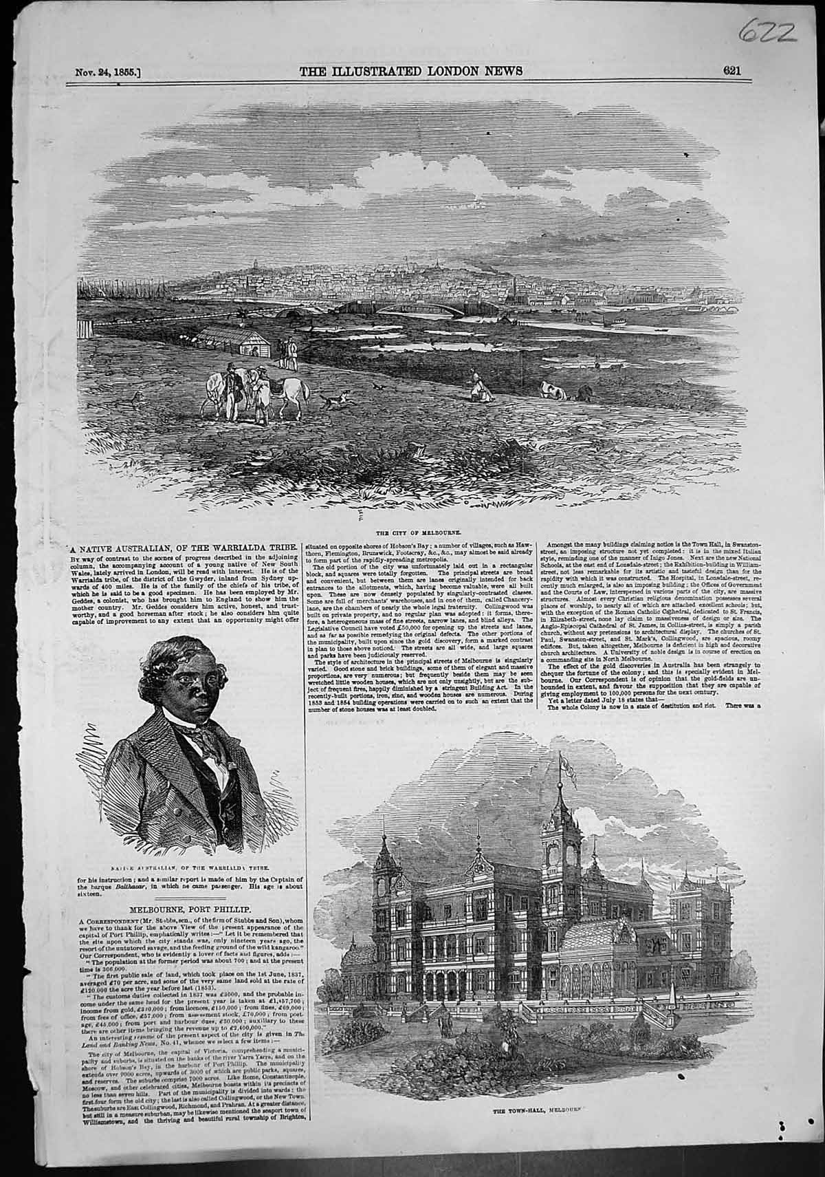 Old Town Hall City Melbourne Warrialda Tribe Plan Melbourne 1837 1855 Victorian