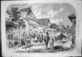 Antique Old Print Sketches Interior Japan Our Escort Matchlockmen Omura 1861