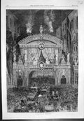 Old Antique Print Illumination Temple Bar Crowds Carriages Standing 1863 19th