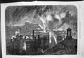Original Old Antique Print Edinburgh From Calton Hill Night 10Th March 1863