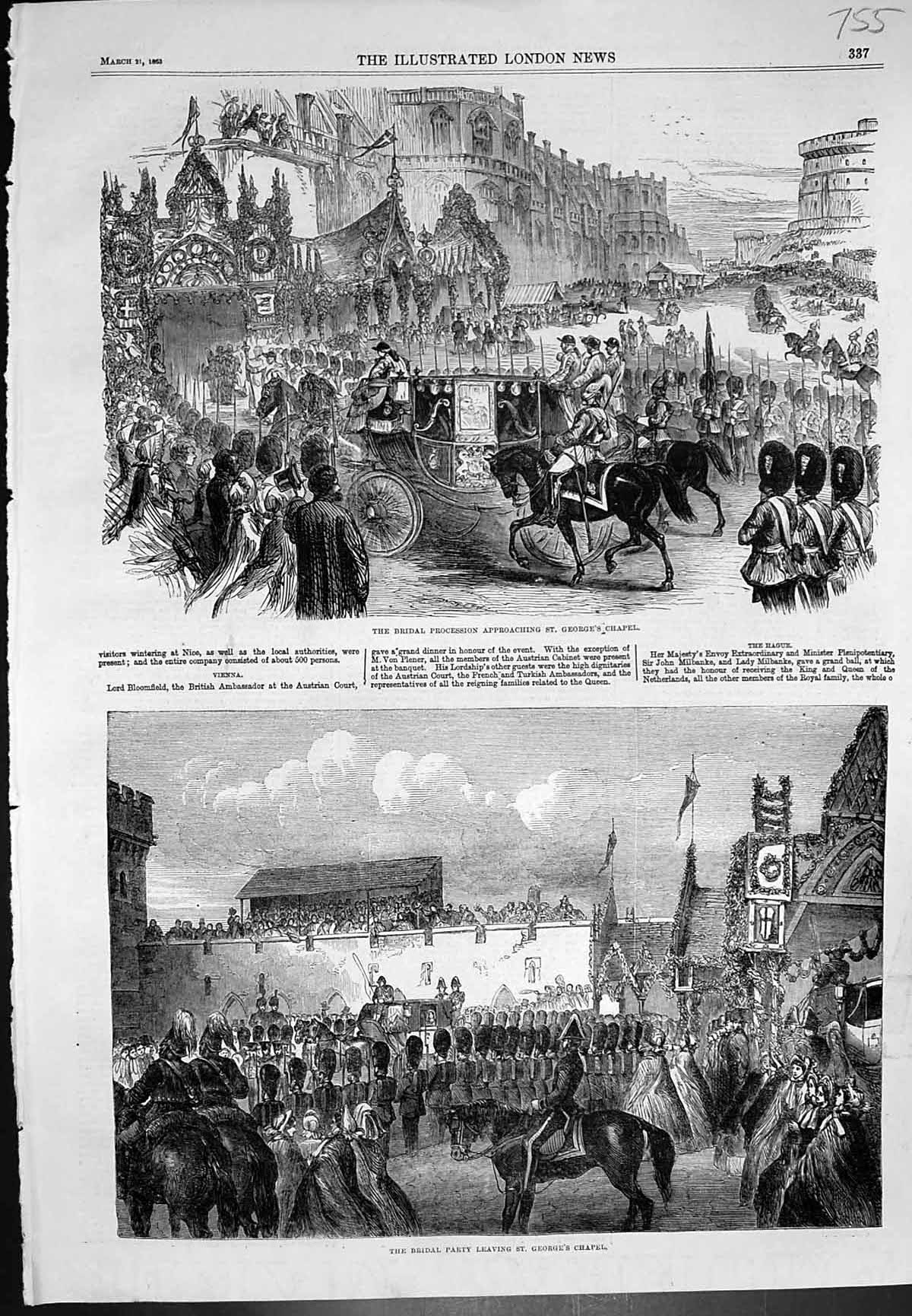 Old Bridal Procession Approaching St Georges Chapel Party Leaving 186 Victorian