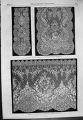 Old Antique Print Lace Lappet Scarf Presented Princess King Belgians 1863 19th