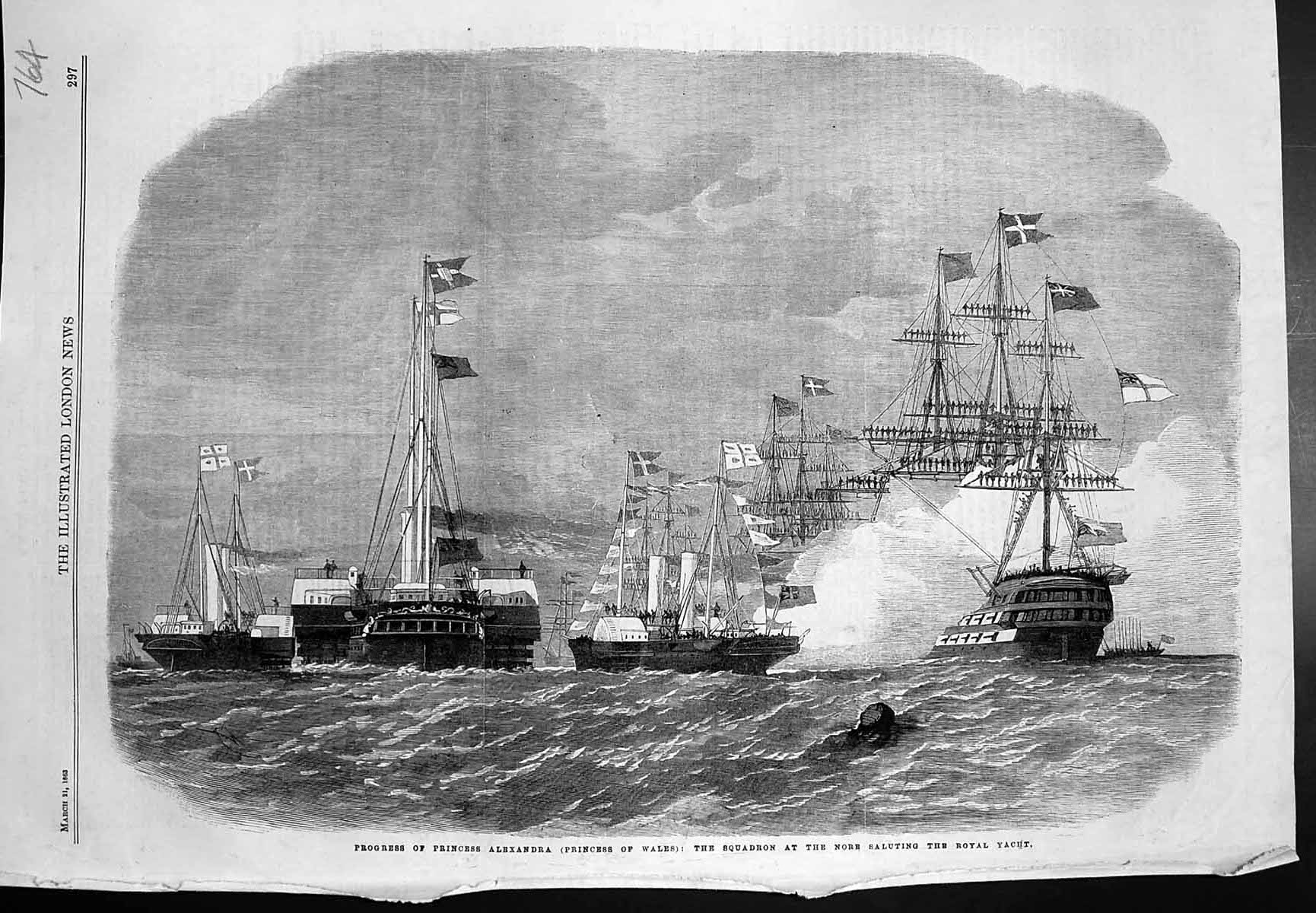 Old Progress Princess Alexandra Squadron Nore Saluting Royal Yacht186 Victorian