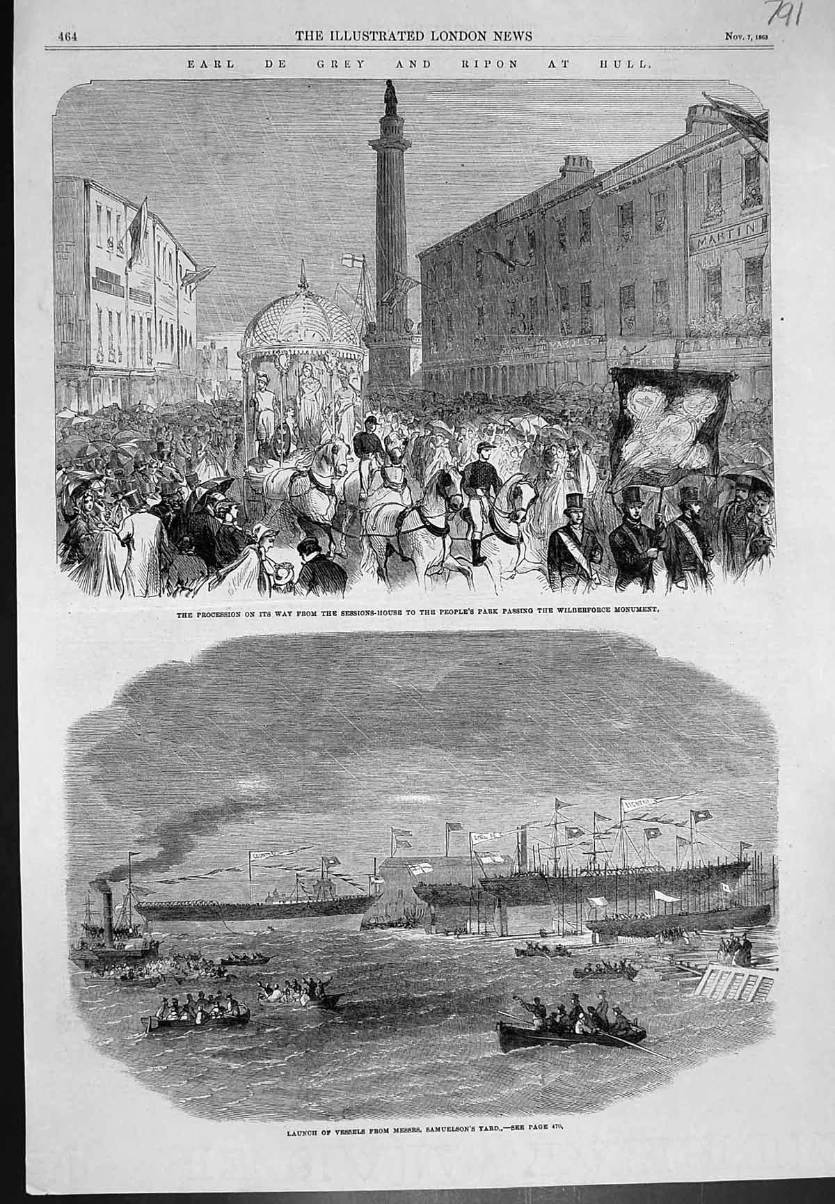 Old Earl Grey Ripon Hull Launch Vessels Procession Wilberforce Mon 18 Victorian