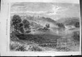 Original Old Antique Print View Blenheim Palace From Lake Bridge 1861 Victorian