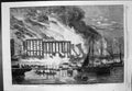 Antique Print Great Fire Southwark Scene Cottons Wharf Sunday Morning 1861 19th