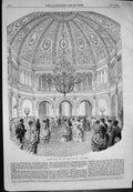 Antique Old Print State Ball Hall St Vladimir Palace Hall Ceiling Dome 1856