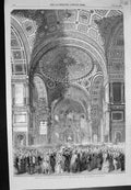 Original Old Antique Print Ball St Alexanders Hall Palace Kremlin 1856 19th