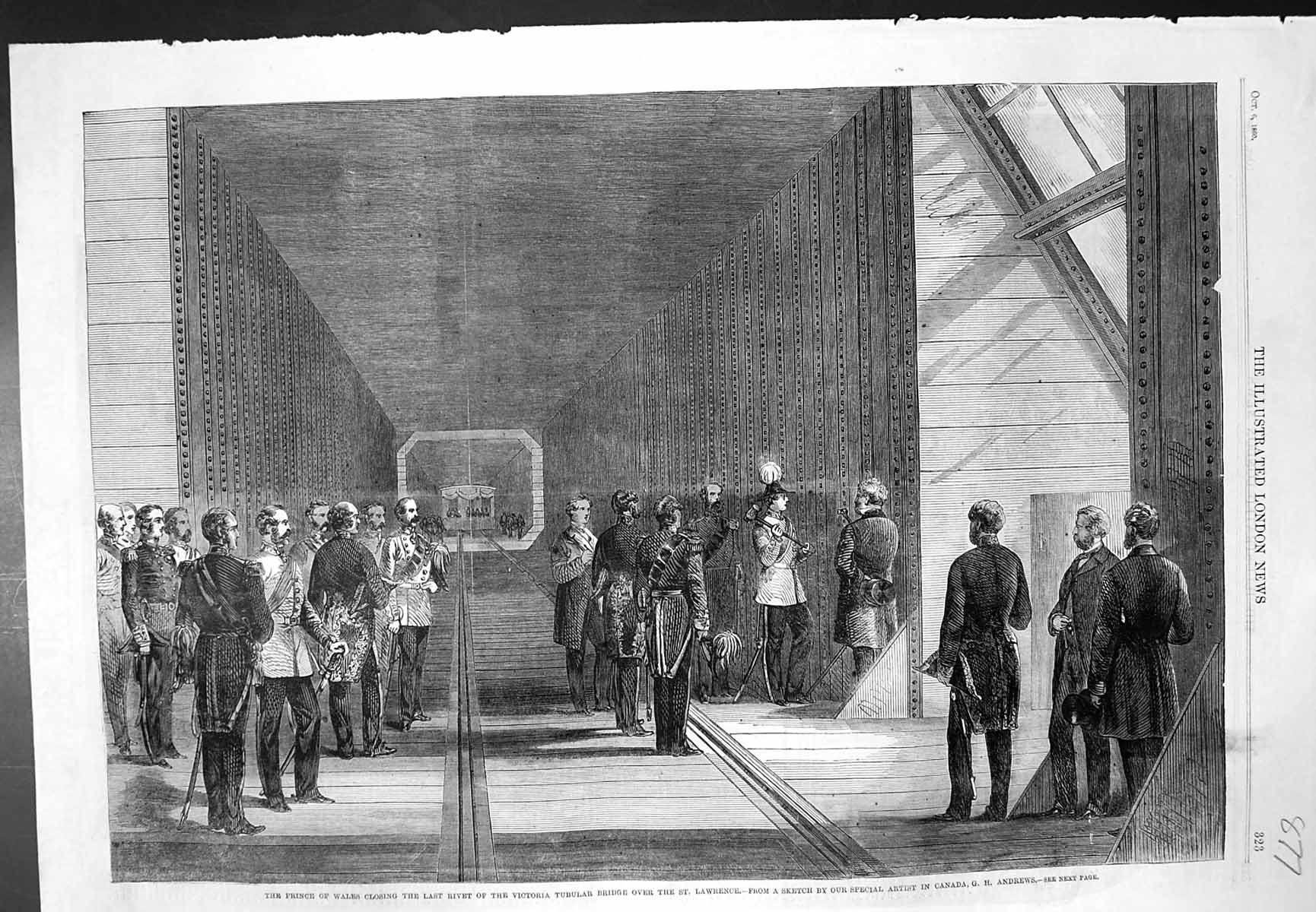 Old Prince Wales Last Rivet Victoria Tubular Bridge St Lawrence 1860 Victorian