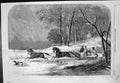 Original Old Antique Print Caribou Hunting New Brunswick The Start 1863 19th