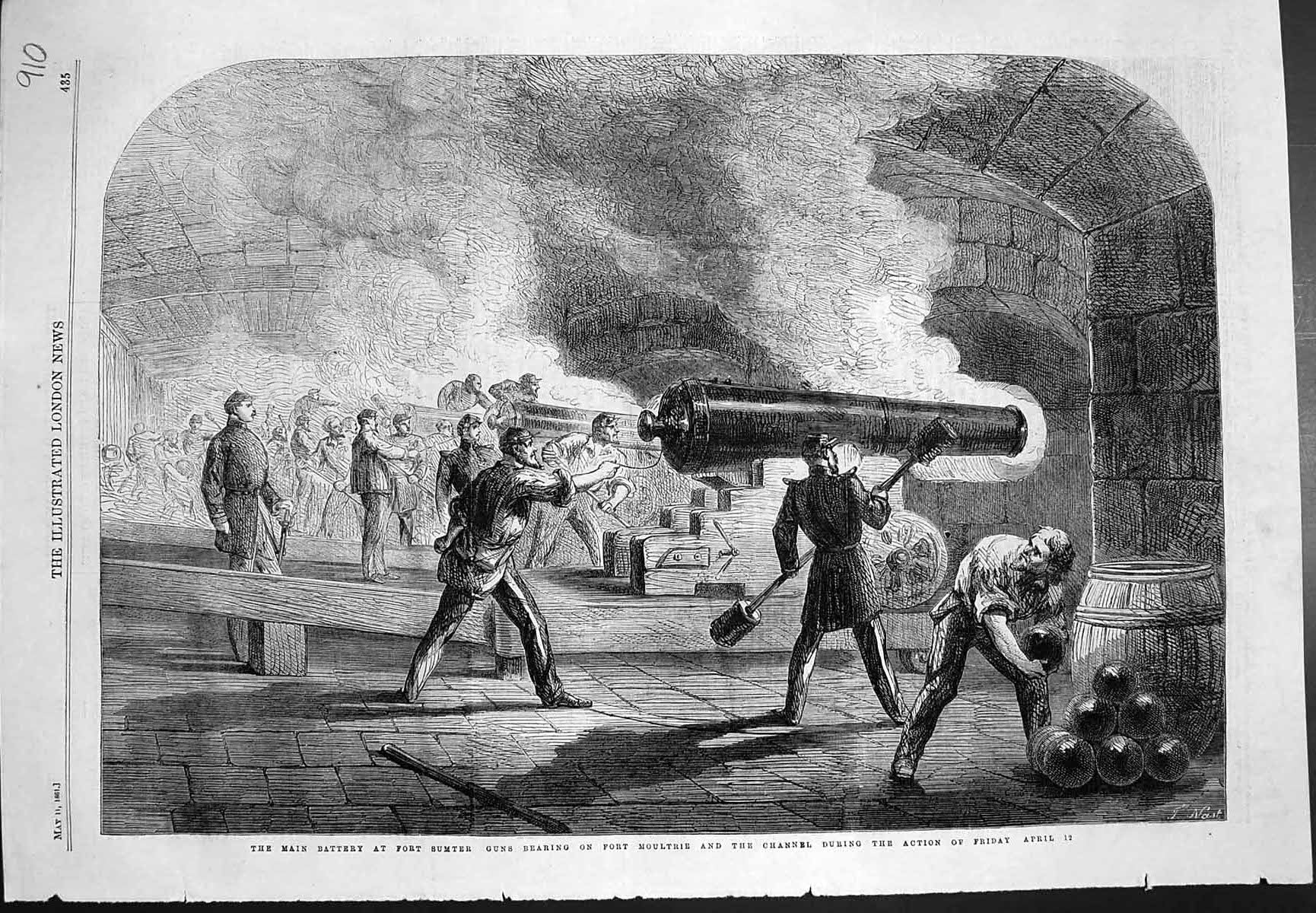 Old Main Battery Fort Sumter Guns Bearing Fort Moultrie Channel 1861 Victorian