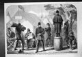 Original Old Antique Print Civil War America Punishment Drill Federal Camp 1861