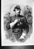 Antique Old Print General M'Clellan Commander In Chief Federal Forces 1864 19th
