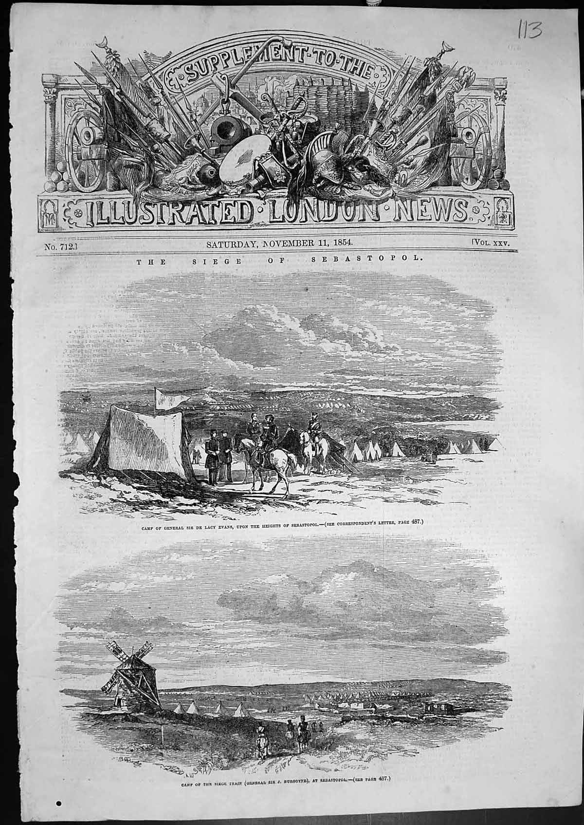 Old Siege Sebastopol Camp Gen De Lacy Evans Siege Train Gen Burgoyne1