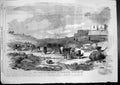 Original Old Antique Print Near Sebastopol Middle White House Ravine 1855 19th