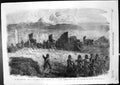 Original Old Antique Print In Trenches Before Sebastopol Guns J A Crowe 1855