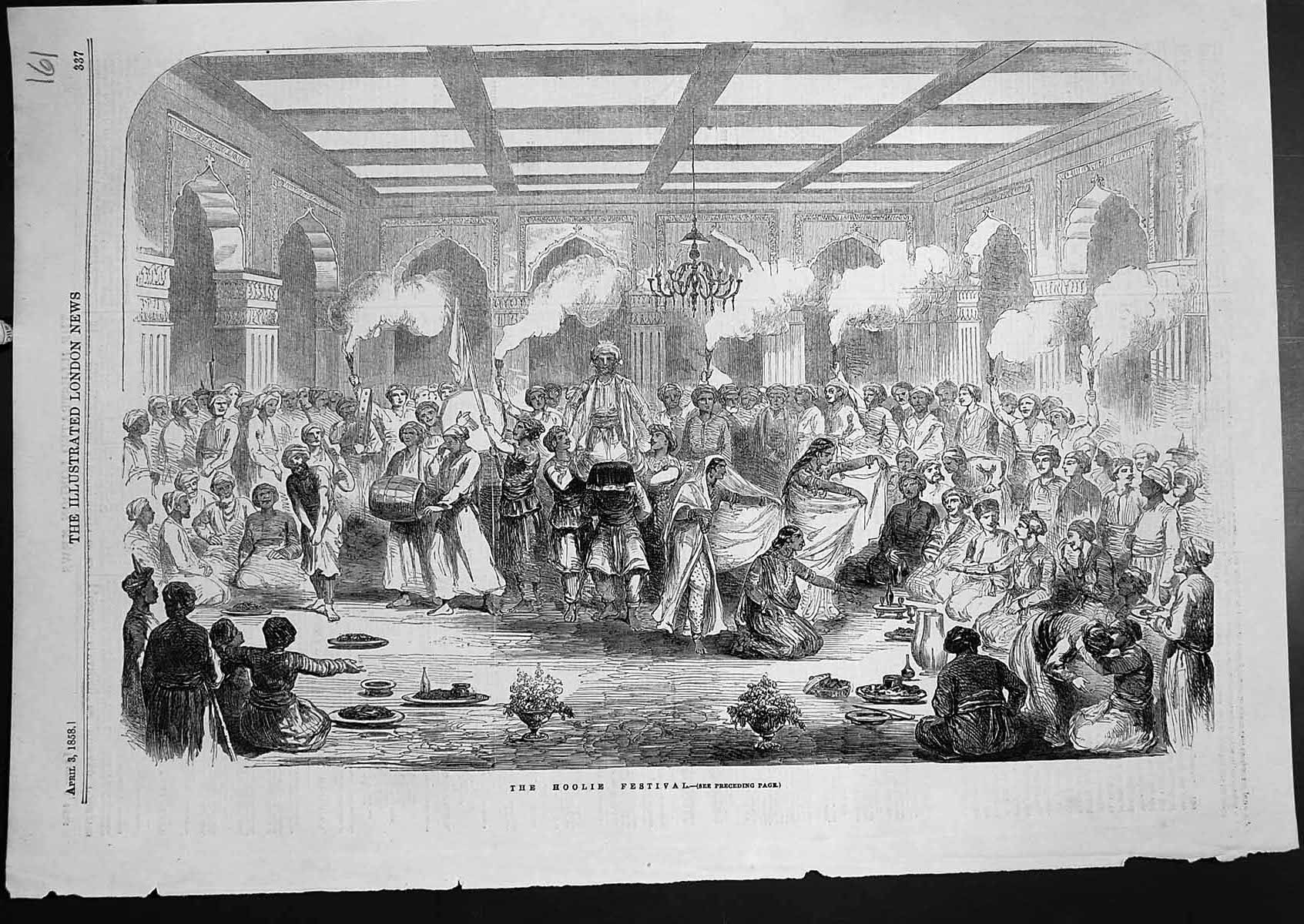 Old Antique Print Hoolie Festival Jhalloda Bheels Men Women Bamb0Os 1858 19th